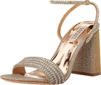 Badgley Mischka Women's Becca Heeled Sandal  Color Platino Textile Size 8.5