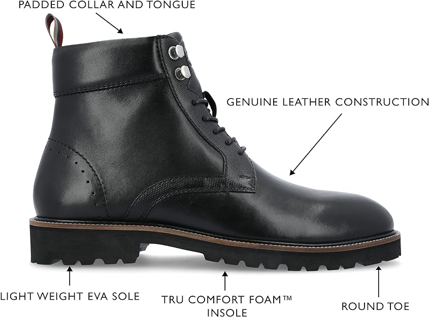 Thomas & Vine Men's Simeon Tru Comfort Boot  Color Black Size 8M