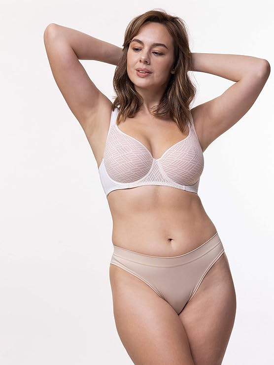 Dorina Leila Curves Light Padded Wire Full Cup Demi Bra  Beige Size 40C