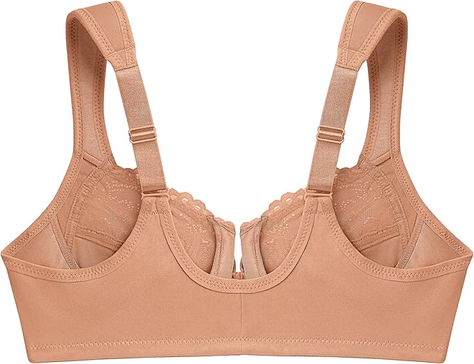 Glamorise Wonderwire Front-closure Underwire Bra  Cappuccino Size 38D