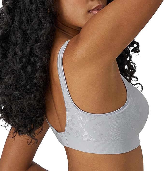 Bali Comfort Revolution Full-Coverage Wirefree Bra  Crystal Grey Dot Size 3XL