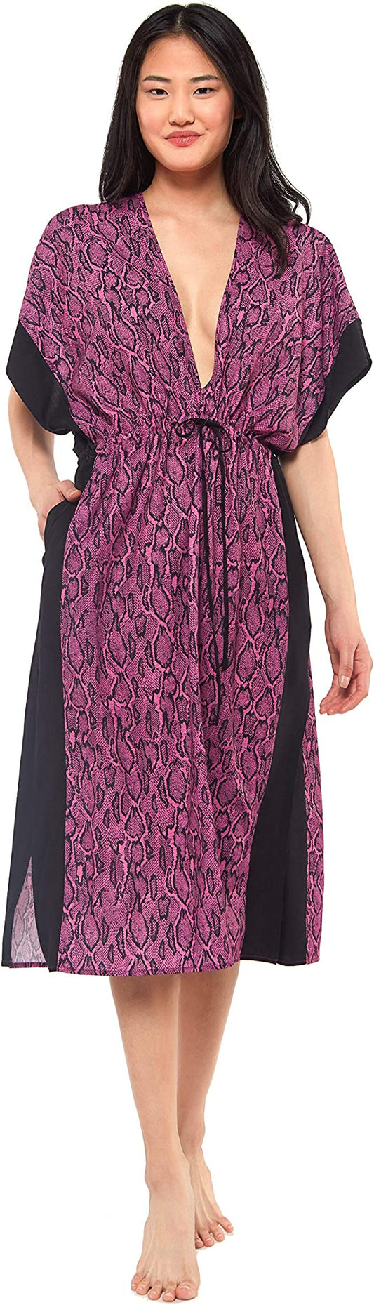 Jessica Simpson Snakecharmer Printed Cover-Up  Color Pink/Black Snakeskin Size S
