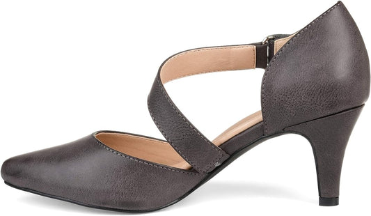 Journee Collection Women's Tillis Cross Strap Pump  Color Taupe Size 9M