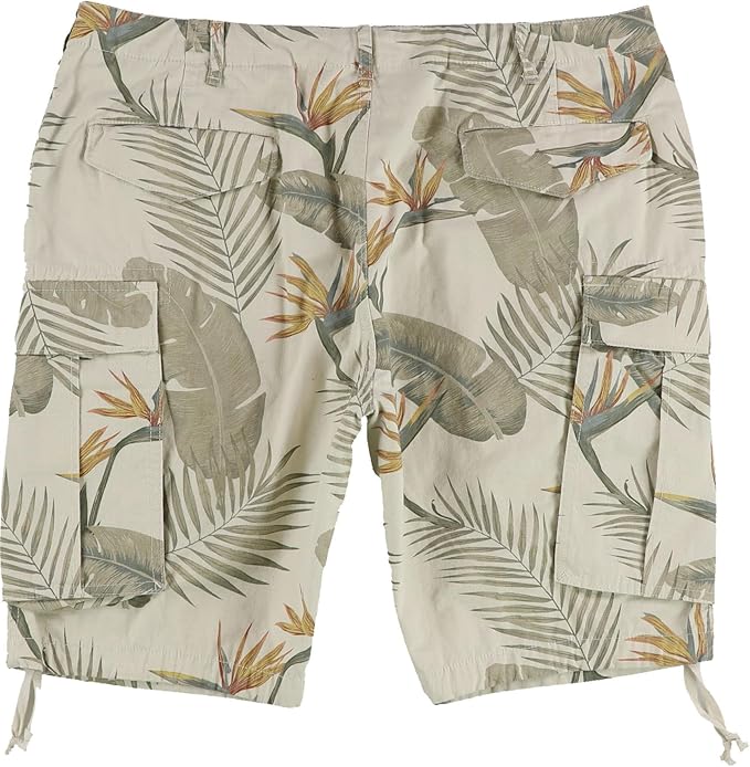 Frye Men's Paratrooper Palm Tree Leaf Cargo Shorts  Rainy Day 34x32