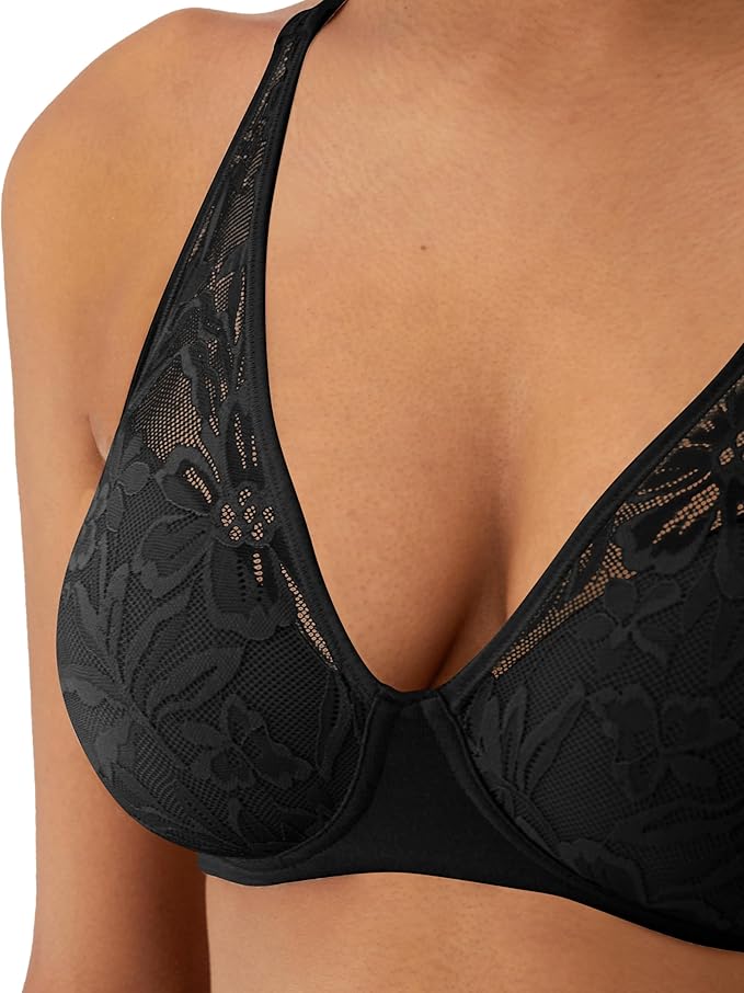 Bali Breathe Wireless Modal T-Shirt Convertible Bra  Black Size L