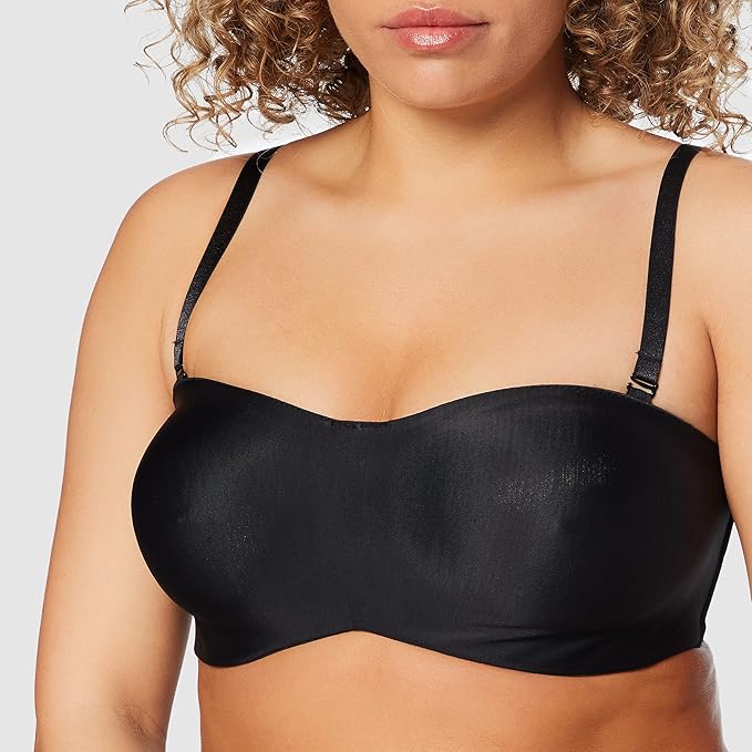 Lilyette by Bali Tailored Strapless Minimizer Bra  Black Size 34C