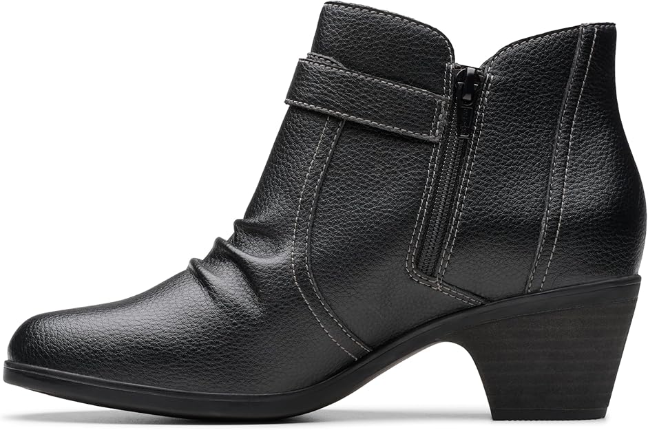 Clarks Women's Emily2 Opal Boots  Black Leather Size 9W