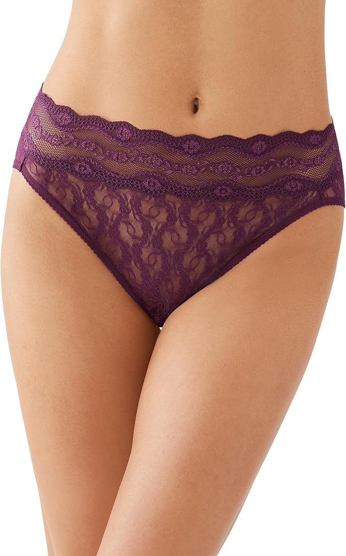 b.tempt'd Women's Lace Kiss High-Leg Brief Panty  Potent Purple Size M