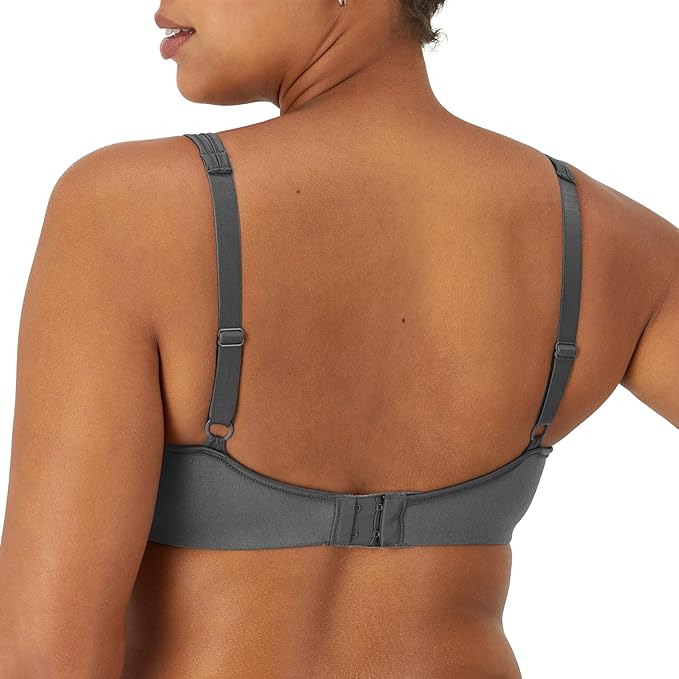 Lilyette by Bali Plunge Into Comfort Keyhole Minimizer Bra  Silver Lining Size 34DD