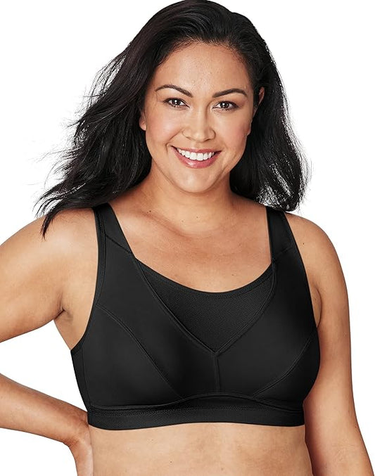 Playtex Women's Secrets Bounce Control Wirefree Bra  Black Size 38DD