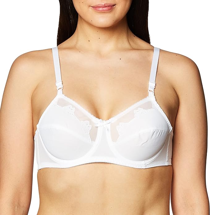 Bali Flower Underwire Full-Coverage Lifting Bra  White Size 40DD