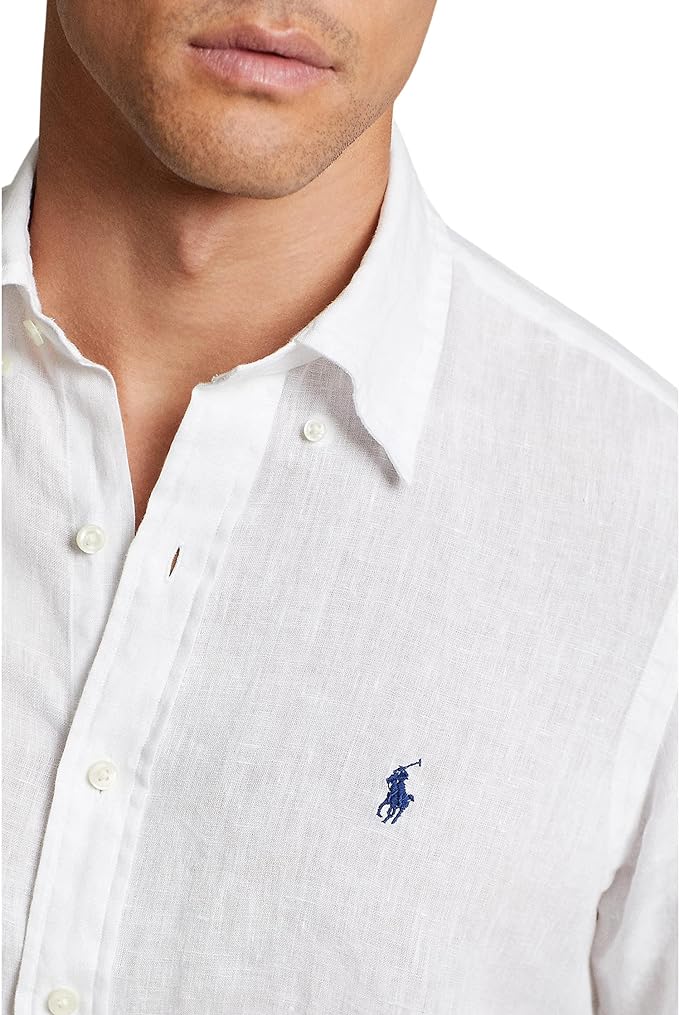 Polo Ralph Lauren Men's Classic Fit Linen Shirt  Color White Size 2XL