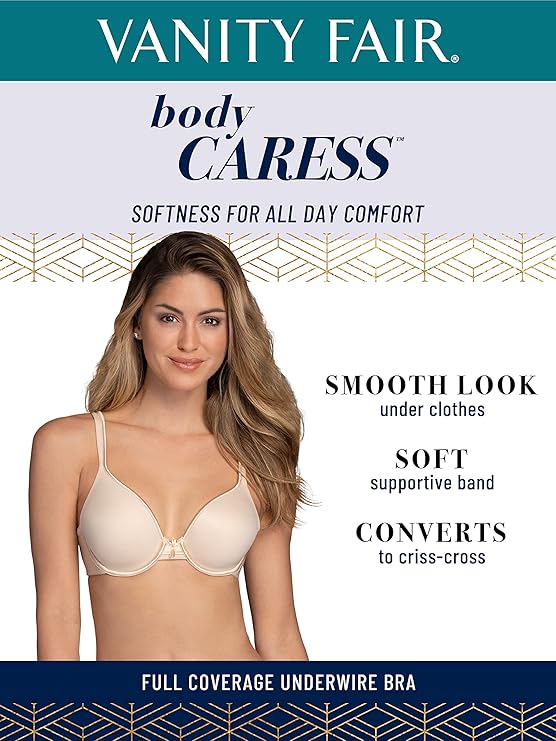 Vanity Fair Body Caress Full Coverage Convertible Underwire Bra  Ivory Nude Size 38B