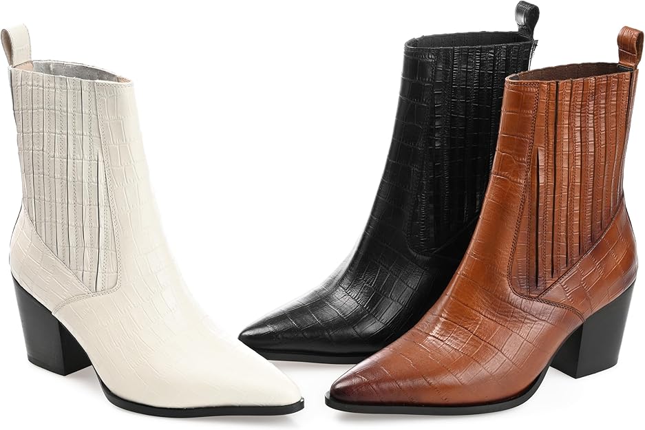 Journee Signature Women's Markka Chelsea Boot  Off White Size 10