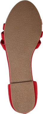 Journee Collection Women's Gildie Open-Toe Ankle Cuff Flat  Color Red Size 12M
