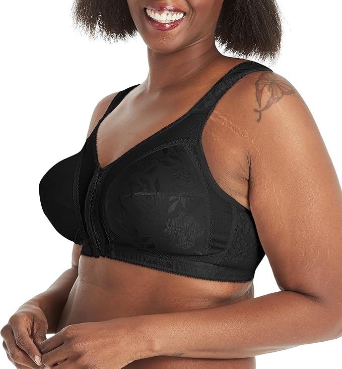 Playtex 18 Hour Front-Close Wireless Full Coverage Bra  Black Size 40D
