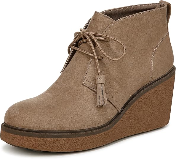 Dr. Scholl's Women's Aurora Wedge Booties  Mocha Taupe Microfiber Size 9.5