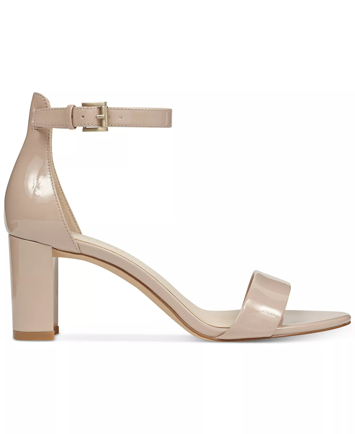 Nine West Women's Pruce High Block Heel Dress Sandals  Natural Leather Size 7