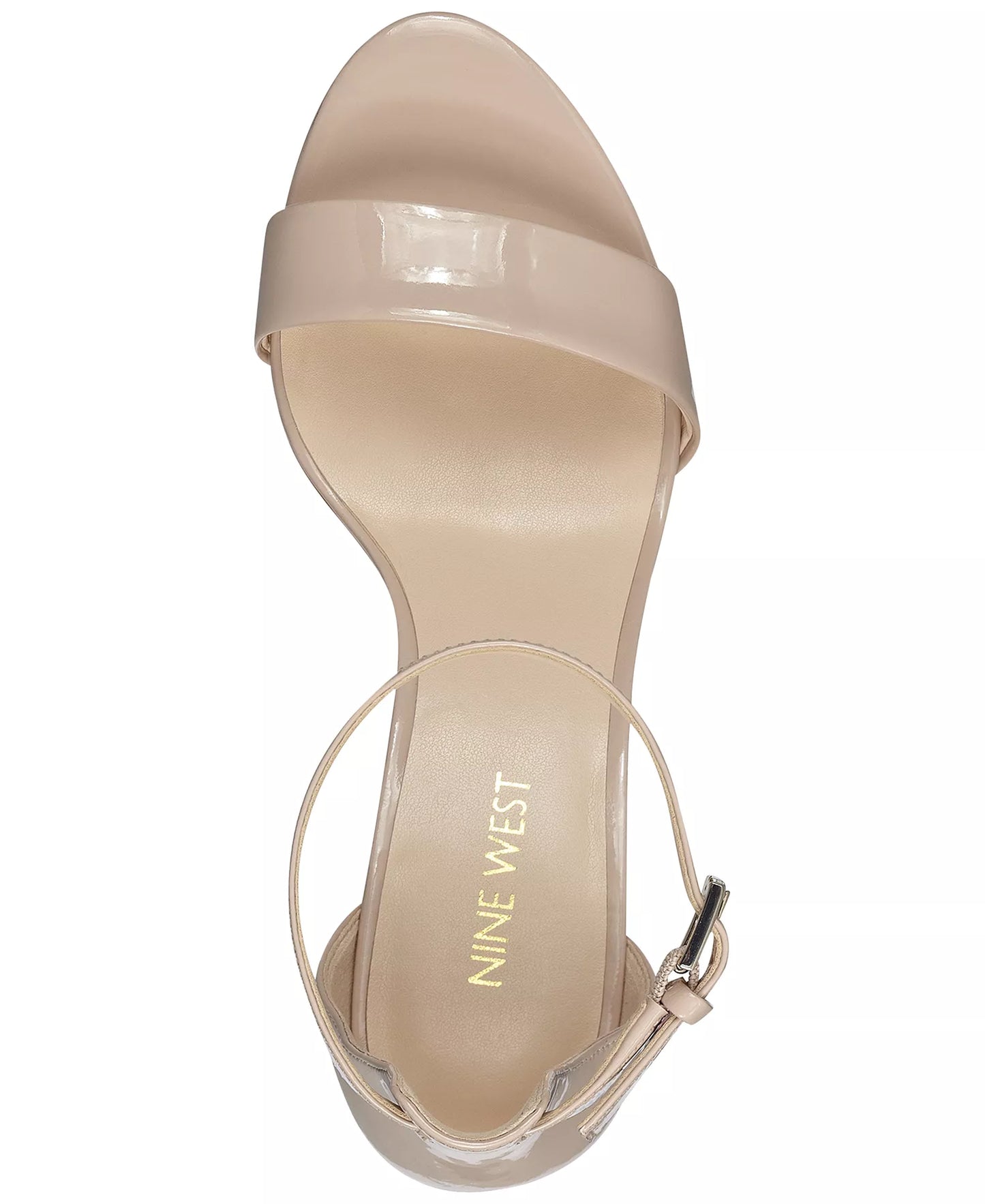 Nine West Women's Pruce High Block Heel Dress Sandals  Natural Leather Size 7