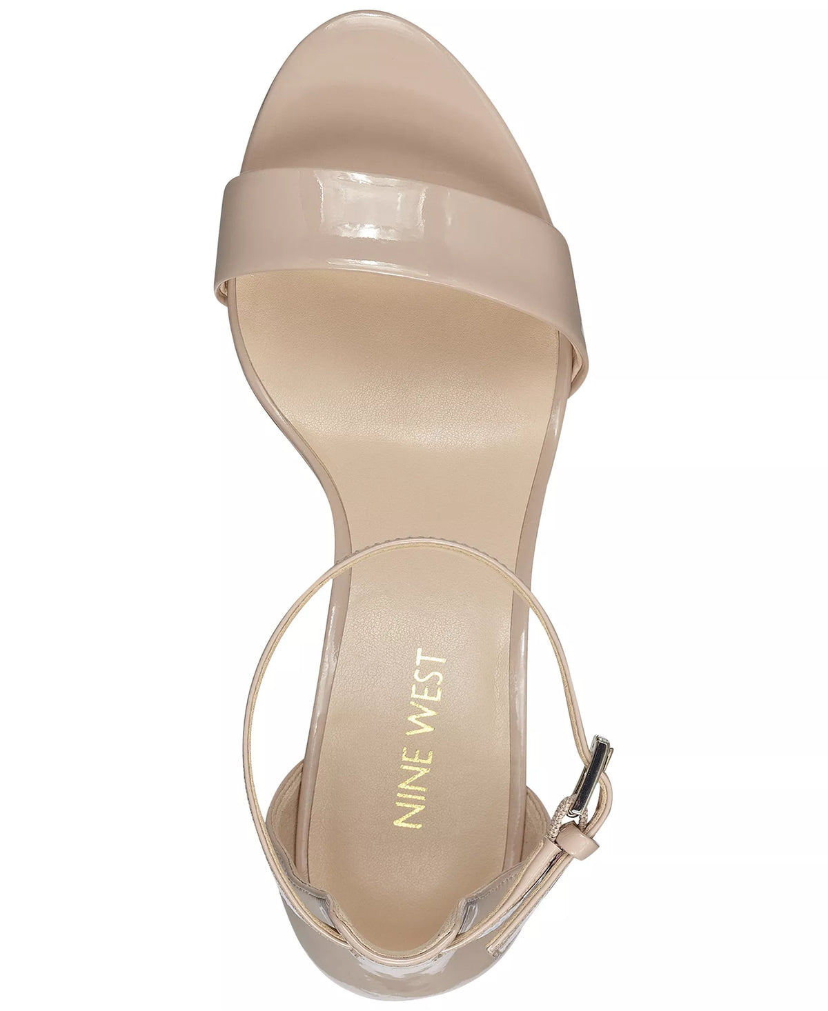 Nine West Women's Pruce High Block Heel Dress Sandals  Natural Leather Size 7