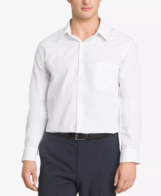Van Heusen Men's Classic-Fit Poplin Dress Shirt  White 14.5 32/33