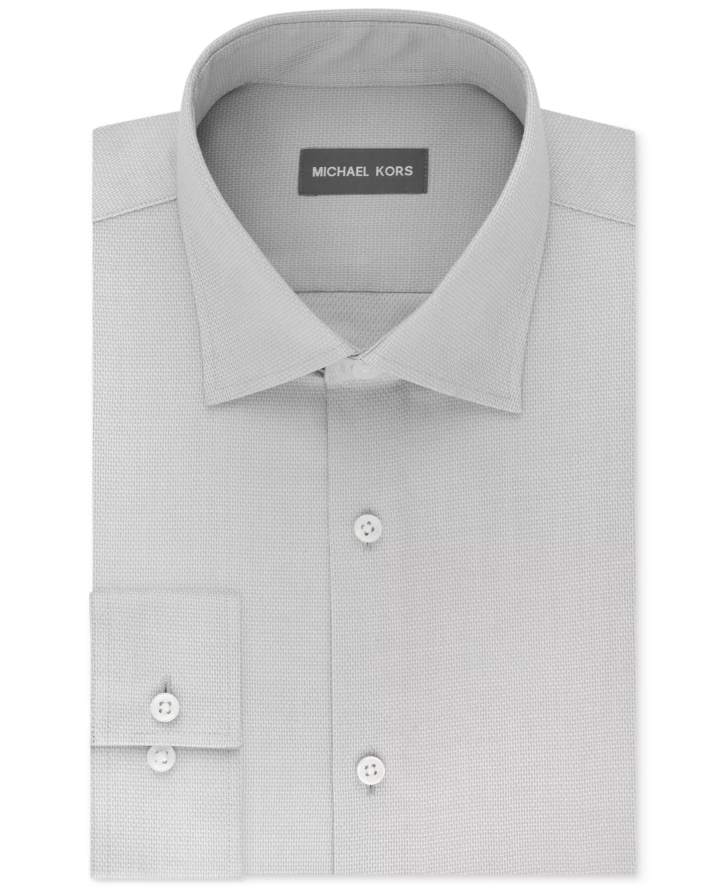 Michael Kors Men's Regular-Fit Comfort Stretch Dress Shirt  Gray Frost 16.5 32/33