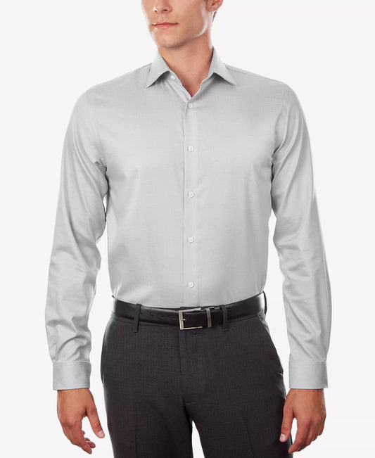 Michael Kors Men's Regular-Fit Comfort Stretch Dress Shirt  Gray Frost 16.5 32/33