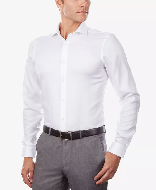 Calvin Klein STEEL+ Men's Slim Non-Iron Stretch Performance Dress Shirt  White 14 32/33