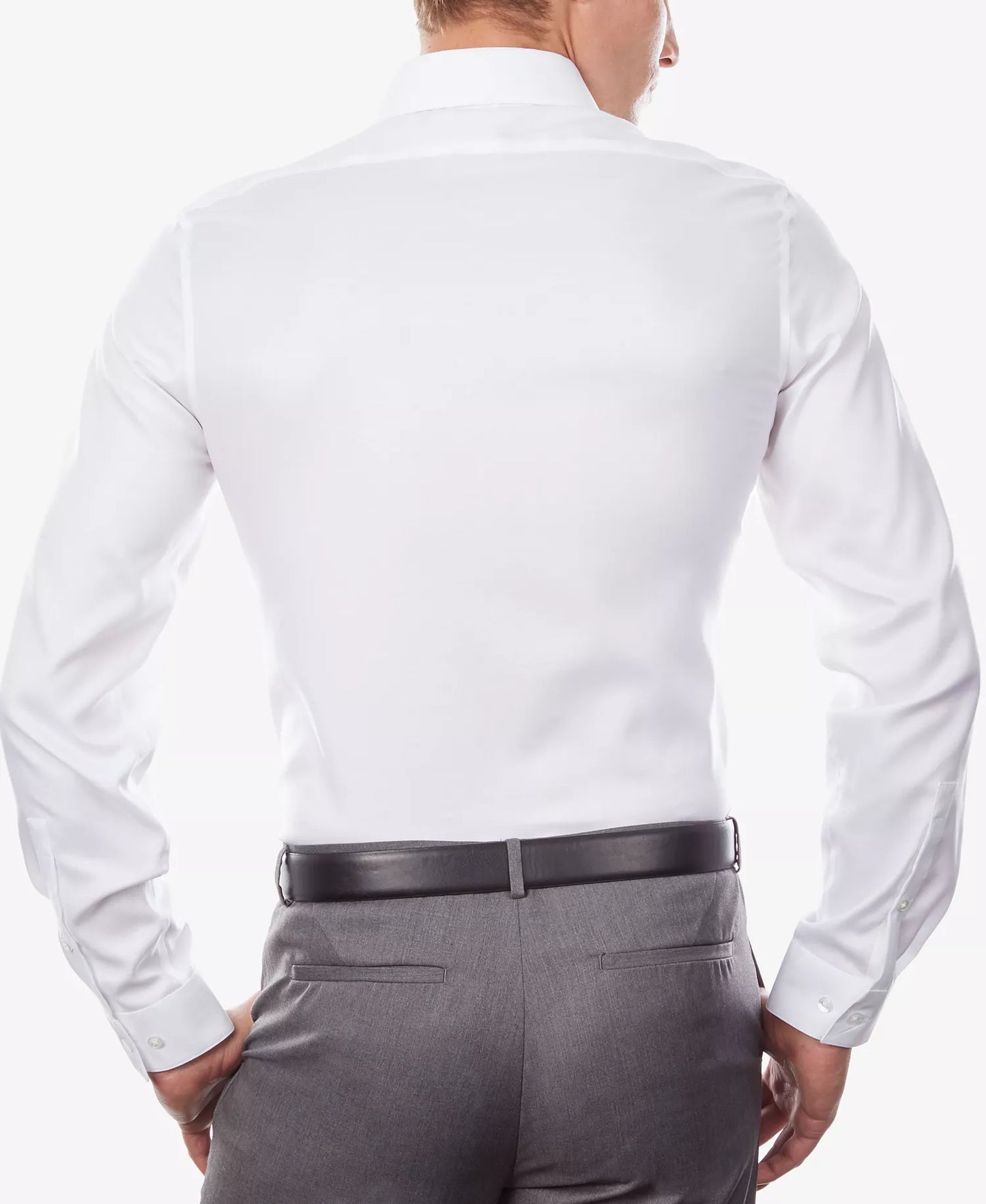 Calvin Klein STEEL+ Men's Slim Non-Iron Stretch Performance Dress Shirt  White 14 32/33