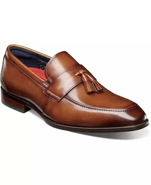 Stacy Adams Men's Keeler Moc Toe Tassel Slip On Loafers  Cognac Size 11 (Returned)