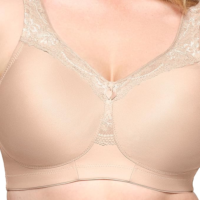 Glamorise Plus Size MagicLift Seamless Wirefree Bra  Cafe Size 36F