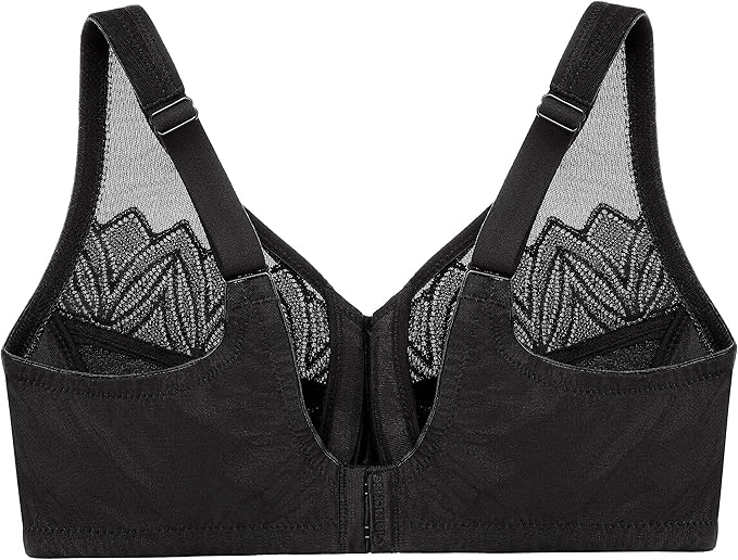 Glamorise Women's Plus Size Wonderwire Minimizer Underwire Bra  Black Size 46DD