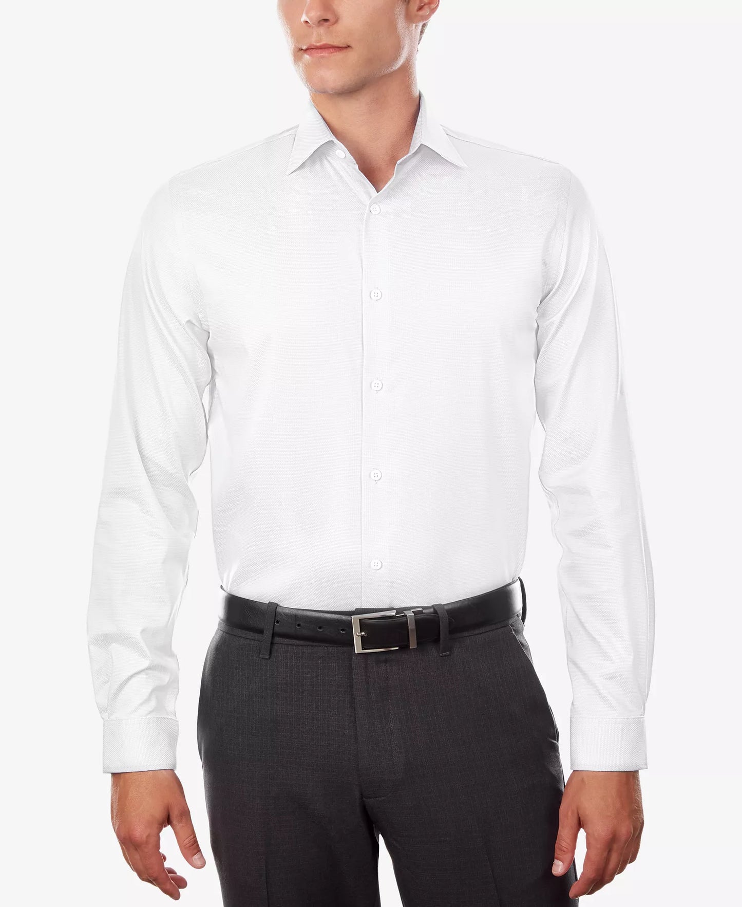 Michael Kors Men's Regular-Fit Comfort Stretch Dress Shirt  White 15.5 32/33