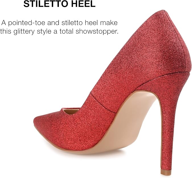 Journee Collection Women's Ninna High Stiletto Pointed Toe Pumps   Red Size 9.5