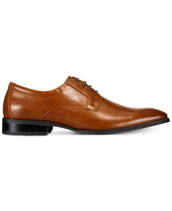 Alfani Men's Andrew Plain Toe Derbys  Dark Tan Size 12