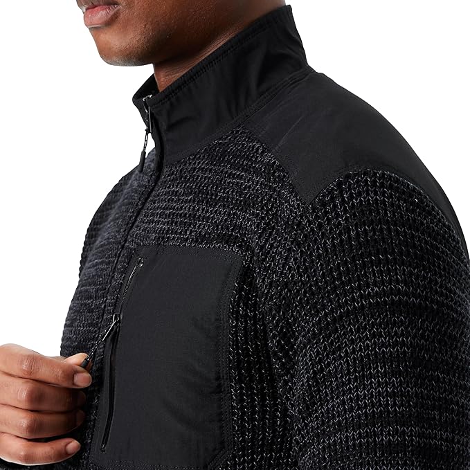 BASS OUTDOOR Men's Quarter-Zip Long Sleeve Sweater  Black Beau Size S