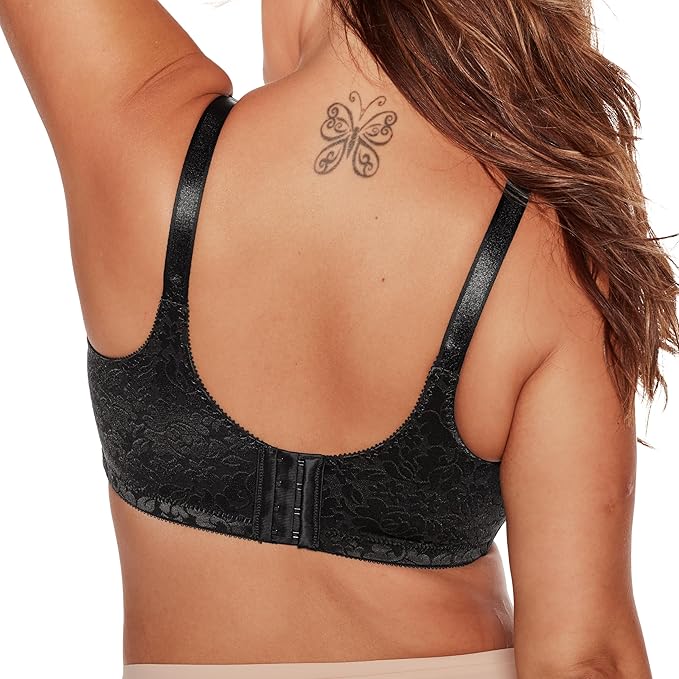 Bali Double Support Spa Closure Wirefree Bra  Black Size 36DD