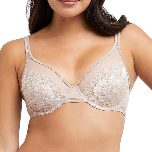 Bali One Smooth U Lace Minimizer Underwire Bra  Evening Blush Size 36D