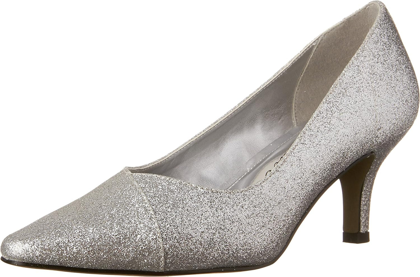 Easy Street Women's Chiffon Pumps  Color Silver Glitter Size 8N