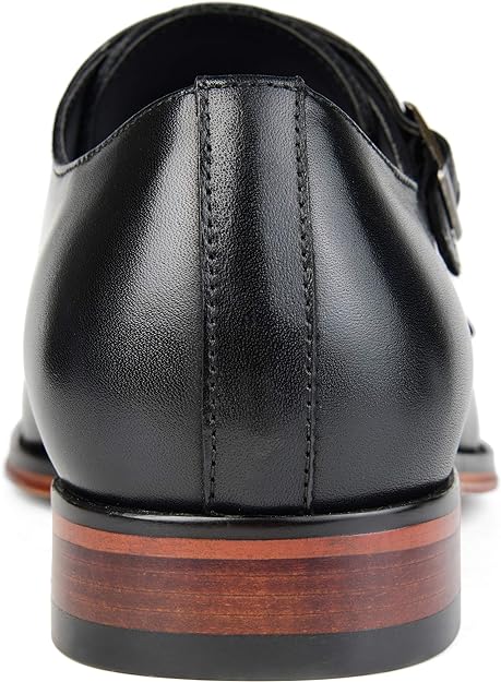 Thomas & Vine Men's Rockwell Leather Double Monk Strap  Color Black Size 10.5