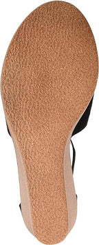 Journee Collection Women's Kedzie Ankle-strap Wedges  Color Black Size 7M