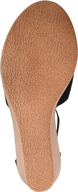 Journee Collection Women's Kedzie Ankle-strap Wedges  Color Black Size 7M