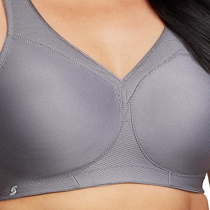 Glamorise Plus Size MagicLift Seamless Sports Wirefree Bra Charcoal Gray Size 36DD