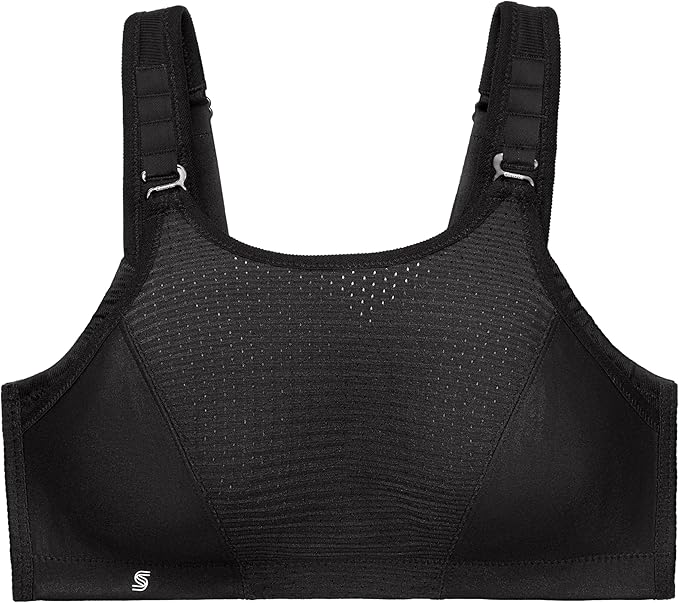 Glamorise Full Figure Custom Control Wirefree Sports Bra  Solid Black Size 38D