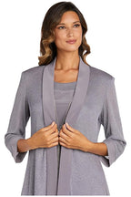 RM Richards Plus Size Two-Piece Sleeveless Dress Jacket Set  Color Silver Size 18W