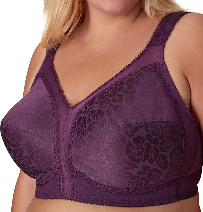 Playtex 18 Hour Full-Coverage Comfort-Strap Wireless Bra  Plum Majestic Size 44D