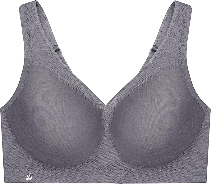 Glamorise Plus Size MagicLift Seamless Sports Wirefree Bra Charcoal Gray Size 36DD