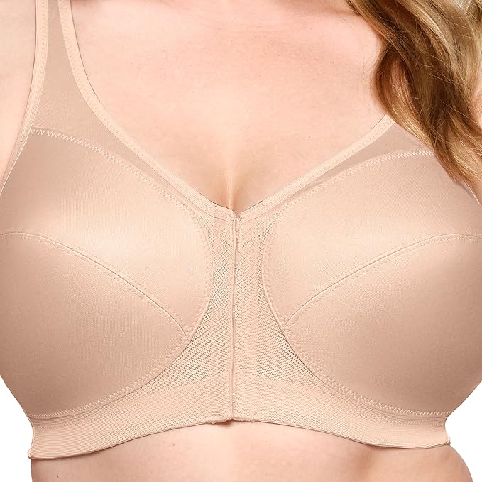 Glamorise Full Figure MagicLift Front-Closure Wirefree Bra   Cafe Size 48B