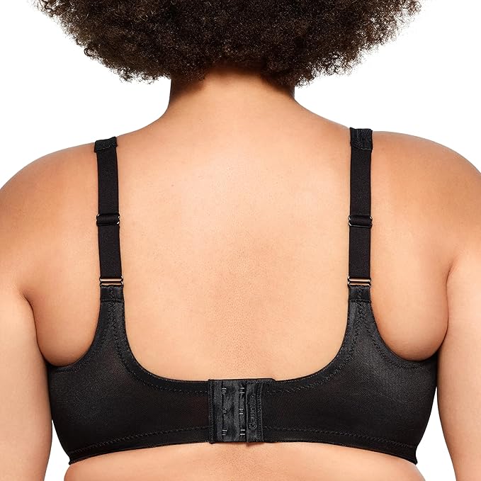 Glamorise Women's Plus Size Wonderwire Minimizer Underwire Bra  Black Size 46DD