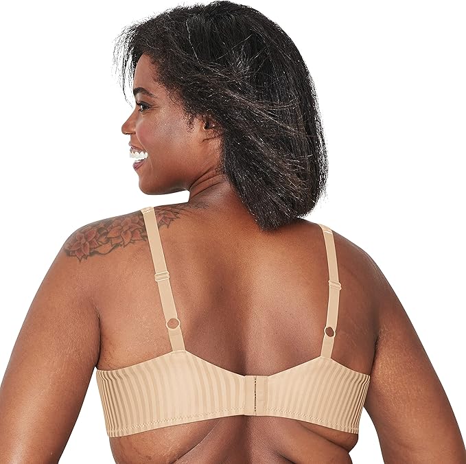 Playtex Wireless Smooth Full-Coverage T-Shirt Bra  Nude Stripe Size 36DD